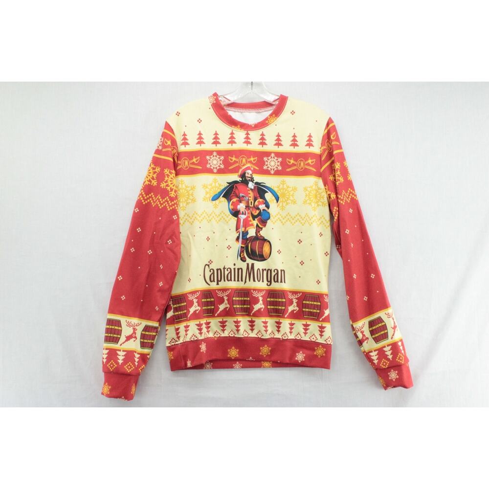 Captain Morgan Christmas Holiday Long Sleeve Pullover Top Shirt Men's Size Small
